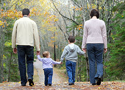 family walking
